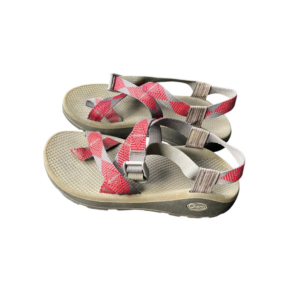Chaco Women’s Sandals Sz 7M Gray/ Red Adjustable Straps Hiking Outdoor EUC - Picture 6 of 6